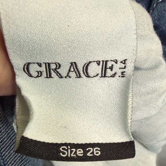 Grace in LA Bootcut Jeans 26 Red White Embroidered Bling Western Y2K - Picture 2 of 5